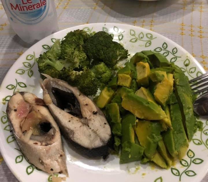 Bangus Fish, Avocado, Broccoli, Water