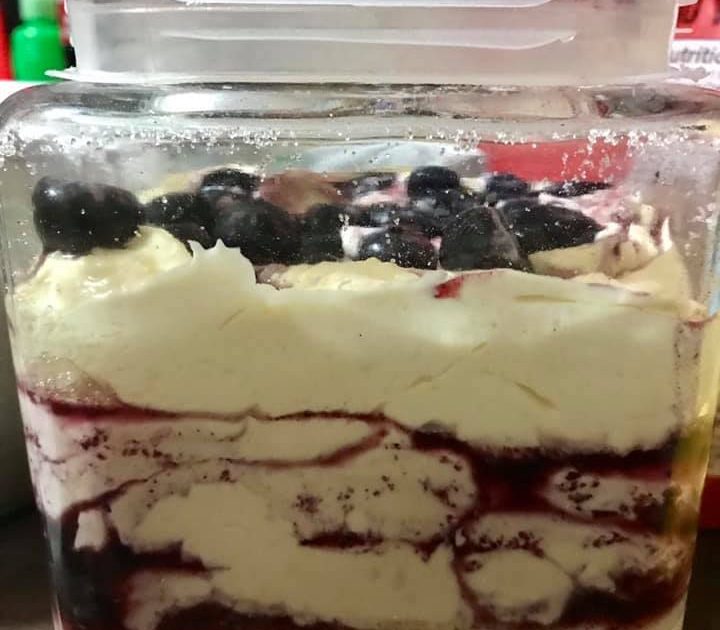 No bake blueberry cheesecake in a jar