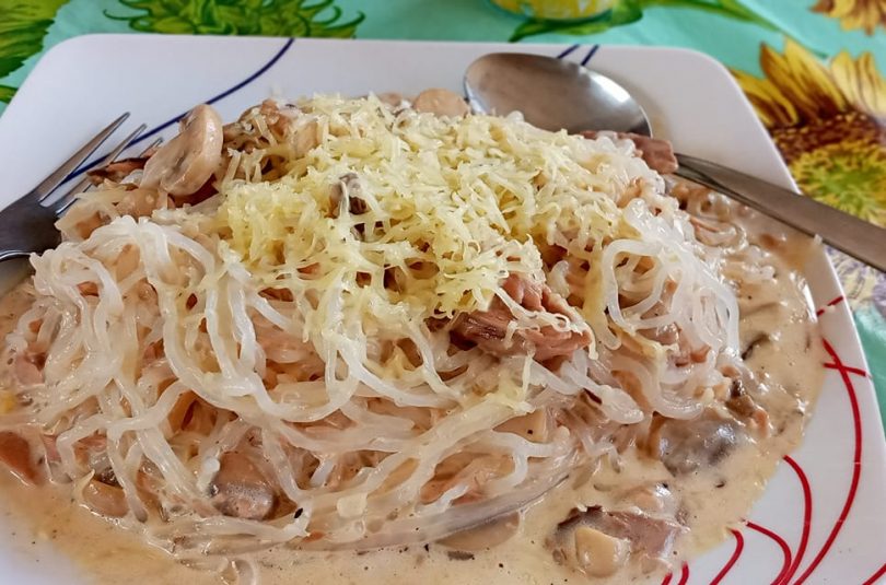 Low Carb Carbonara with Shirataki Noodles