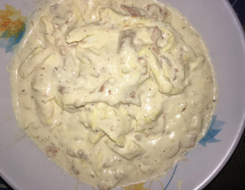 No Pasta, Egg Tuna Carbonara