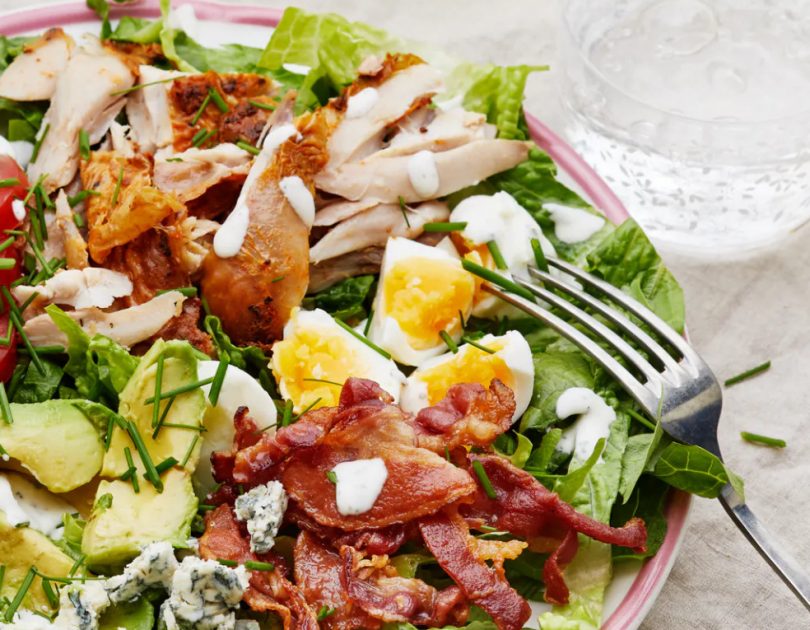 Low carb cobb salad with ranch dressing