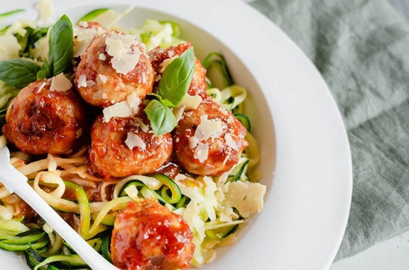 Italian low carb turkey meatballs with zoodles