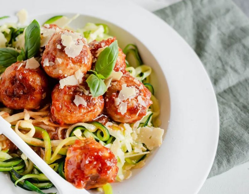 Italian low carb turkey meatballs with zoodles