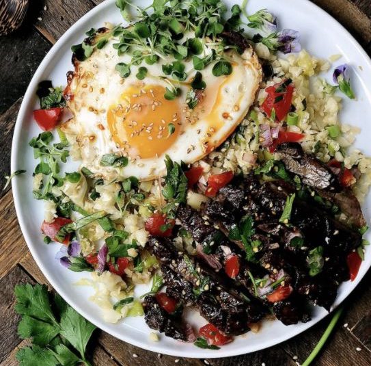 FILIPINO SKIRT STEAK CAULIFLOWER FRIED RICE