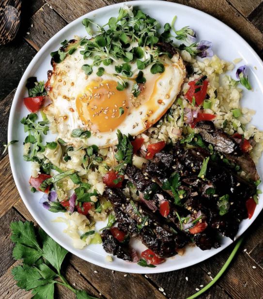 FILIPINO SKIRT STEAK CAULIFLOWER FRIED RICE