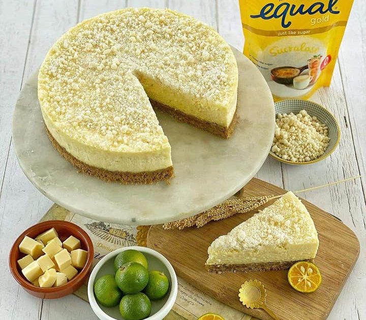 SUGAR FREE CALAMANSI CHEDDAR STREUSEL CHEESECAKE