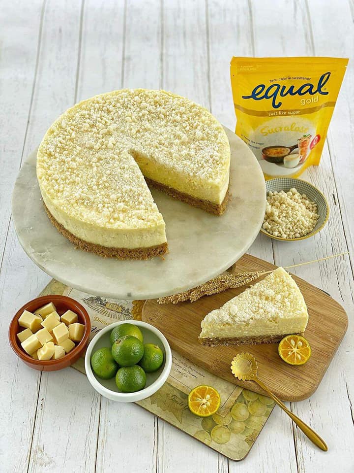 SUGAR FREE CALAMANSI CHEDDAR STREUSEL CHEESECAKE